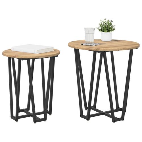 Sidebord 2 stk Artisan Eg Ingeniørtræ og Metal