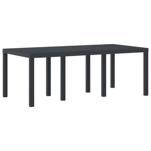 Havebord Antracit 200x100x73 cm Poly Rattan