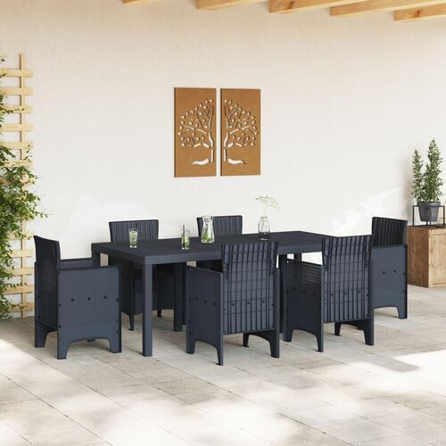 Havebord Antracit 200x100x73 cm Poly Rattan