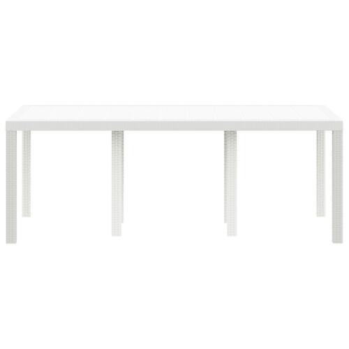 Havebord Hvid 200x100x73 cm Poly Rattan