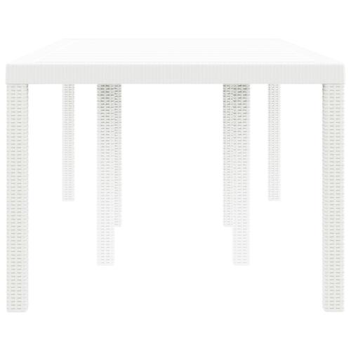 Havebord Hvid 200x100x73 cm Poly Rattan