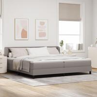 Box Spring Seng med Madras Taupe 200x200 cm Stof