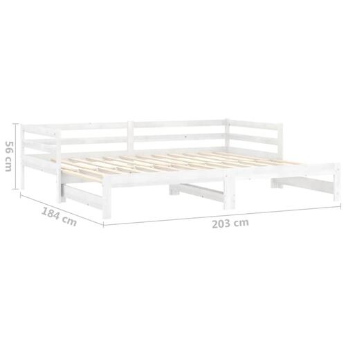 Daybed med udtræk 2x(90x200) cm massivt fyrretræ