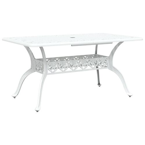 Sæt af 3 Hvid Støbt aluminium 150x90x72 cm Holdbart Havebord