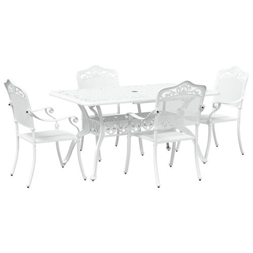 Sæt af 3 Hvid Støbt Aluminium 150x90x72 cm Holdbar Havemøbel