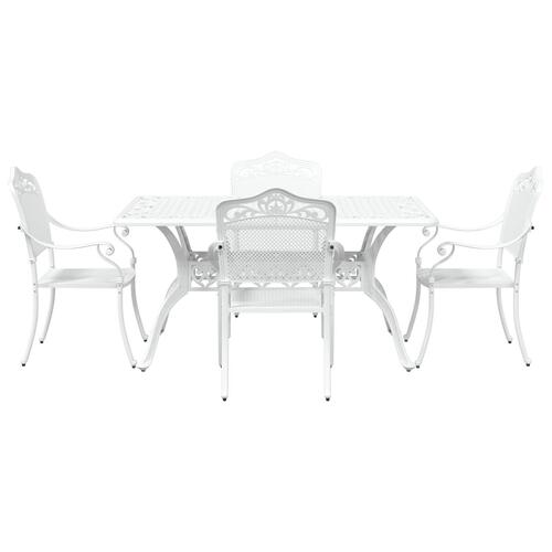 Sæt af 3 Hvid Støbt Aluminium 150x90x72 cm Holdbar Havemøbel