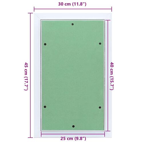 Adgangspanel med aluminiumsramme og gipsplade 250x400 mm