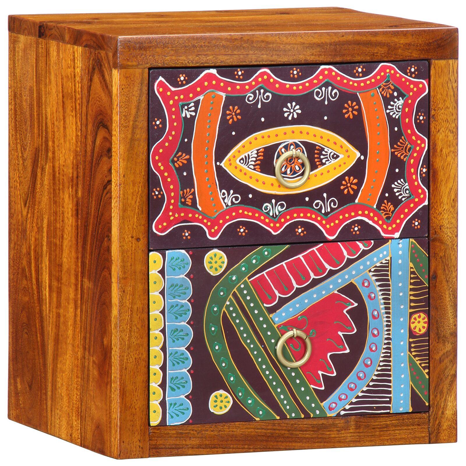 Natskab Med Skuffe 2 Dele Brun 35 X 30 X 40 Cm Massivt Akacietræ