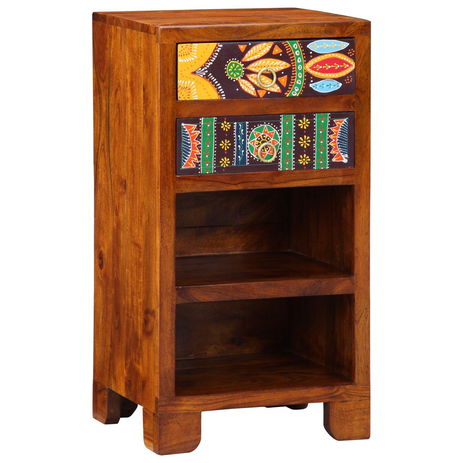 vidaXL Telefonbord med skuffe Brun 40 x 35 x 75 cm Massivt akacietræ