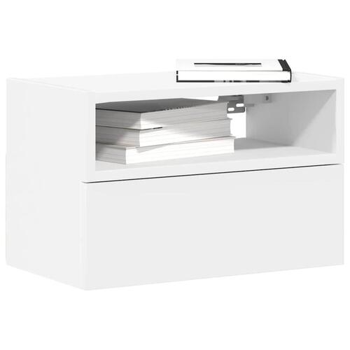 Væghængt sengebord 45x26x28,5 cm hvid (OUTLET A)