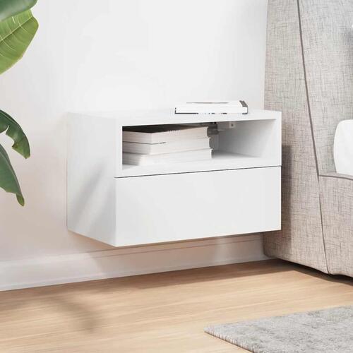Væghængt sengebord 45x26x28,5 cm hvid (OUTLET A)