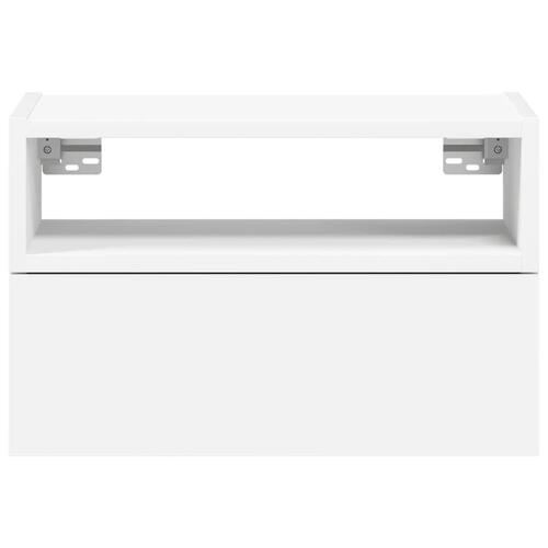 Væghængt sengebord 45x26x28,5 cm hvid (OUTLET A)