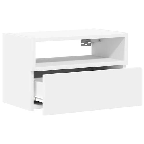 Væghængt sengebord 45x26x28,5 cm hvid (OUTLET A)