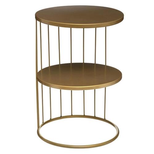 Sofabord Atmosphera Kobu Gylden Metal 36 x 36 x 52 cm (OUTLET A)
