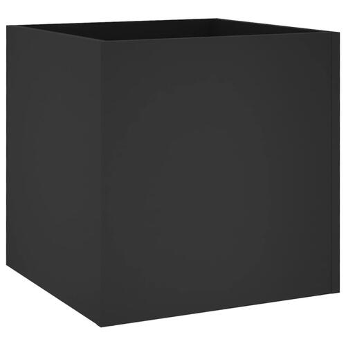Plantekasse 40x40x40 cm konstrueret træ sort