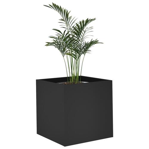 Plantekasse 40x40x40 cm konstrueret træ sort