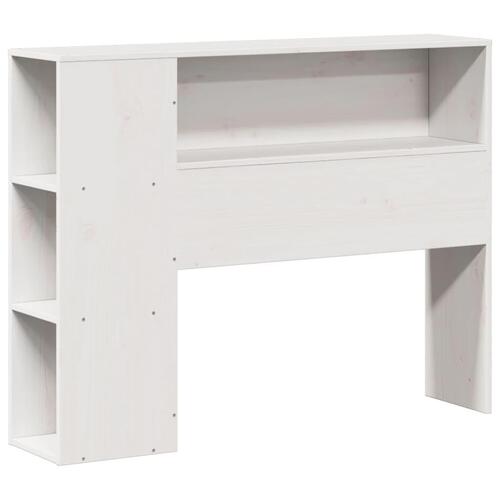 Seng med reol uden madras 75x190 cm massivt fyrretræ hvid