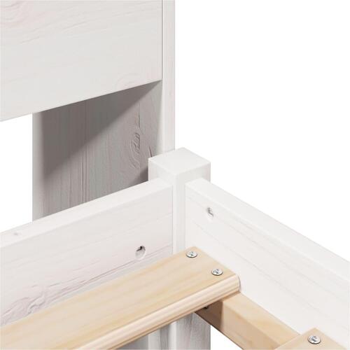 Seng med reol uden madras 75x190 cm massivt fyrretræ hvid