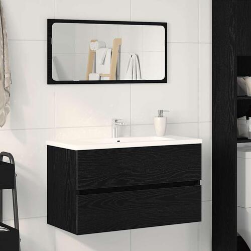 Underskab 80x38,5x45 cm konstrueret træ sort egetræ