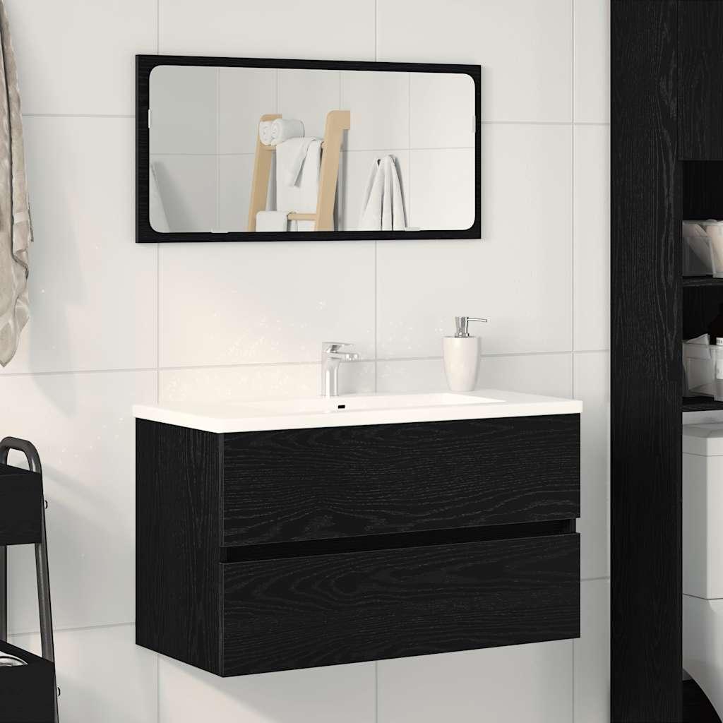 Underskab 80x38,5x45 cm konstrueret træ sort egetræ
