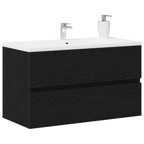 Underskab 80x38,5x45 cm konstrueret træ sort egetræ