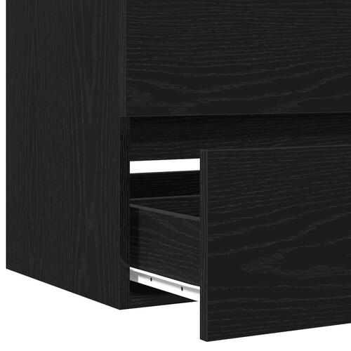 Underskab 80x38,5x45 cm konstrueret træ sort egetræ