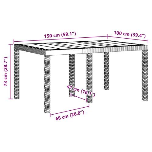 Udendørs bord Hvid Polypropylen Mellem Holdbart Terrassebord