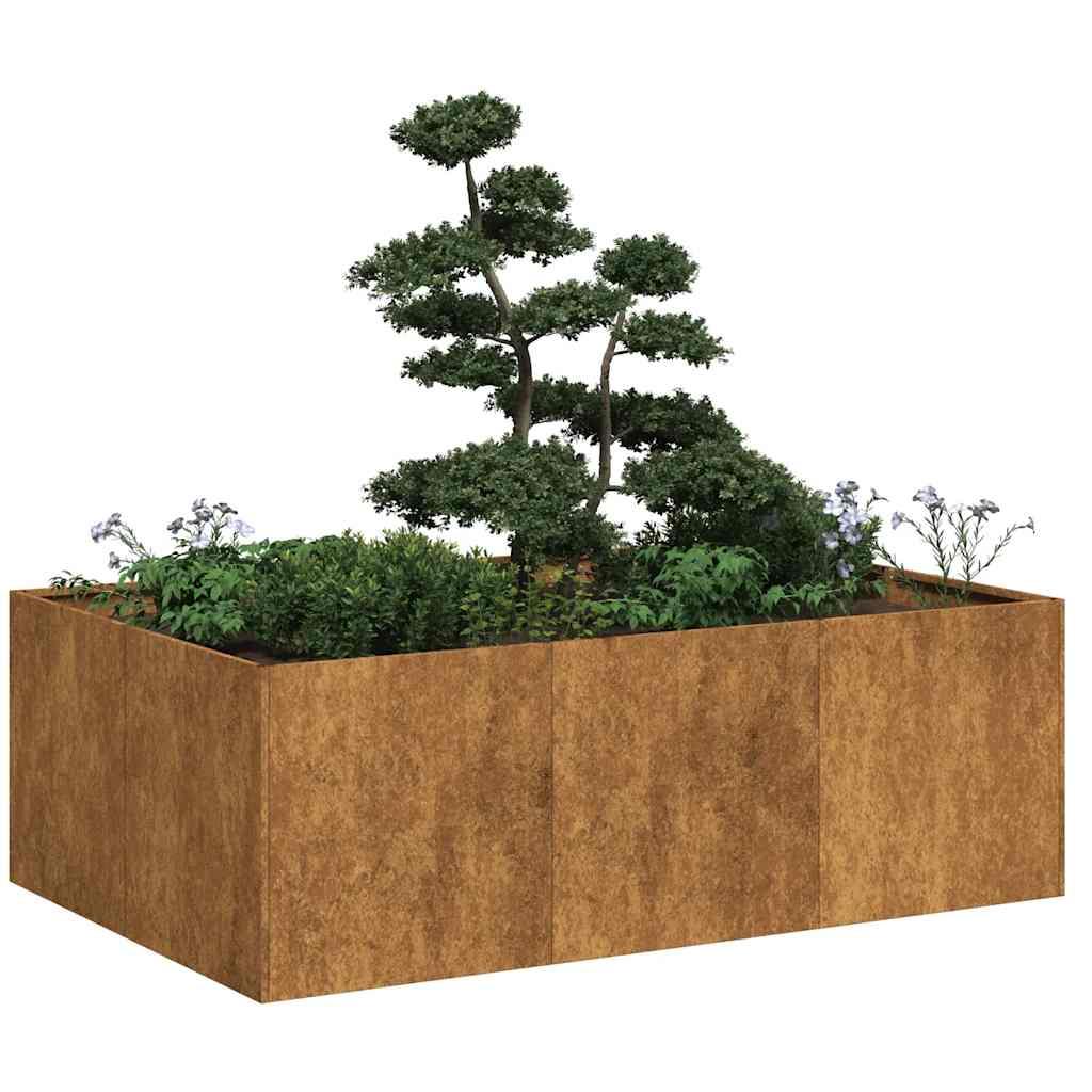Plantekasse rustfarvet 120x80x40 cm forvitringsstål