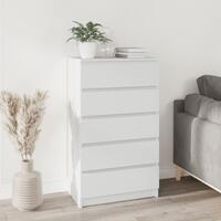 Skuffeskab 60x36x103 cm konstrueret træ hvid