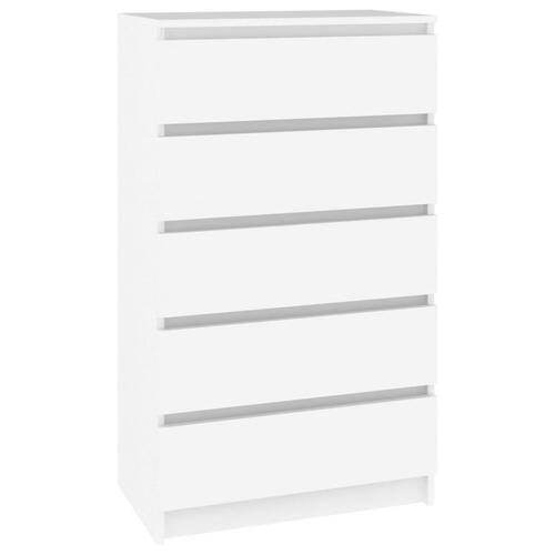 Skuffeskab 60x36x103 cm konstrueret træ hvid (OUTLET A)
