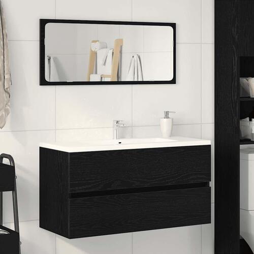 Underskab 90x38,5x45 cm konstrueret træ sort egetræ