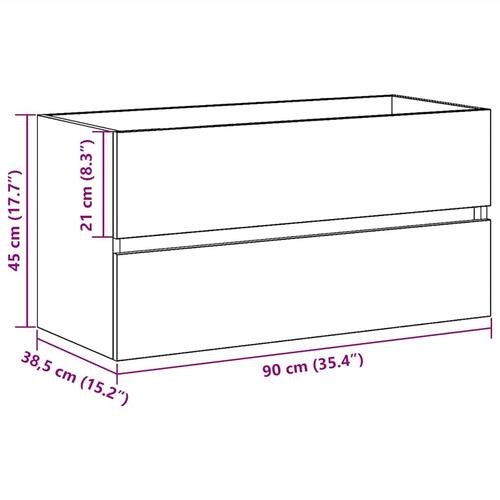 Underskab 90x38,5x45 cm konstrueret træ sort egetræ