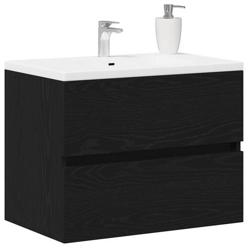 Underskab 60x38,5x45 cm konstrueret træ sort egetræsfarve