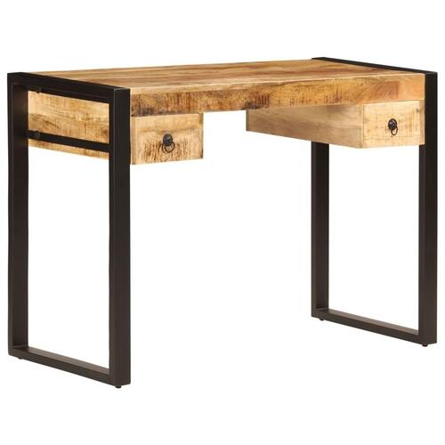 Skrivebord med 2 skuffer 110 x 50 x 77 cm massivt mangotræ