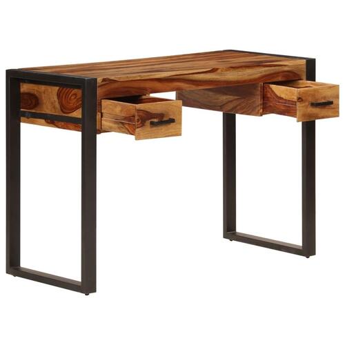 Skrivebord med 2 skuffer 110 x 50 x 77 cm massivt sheeshamtræ