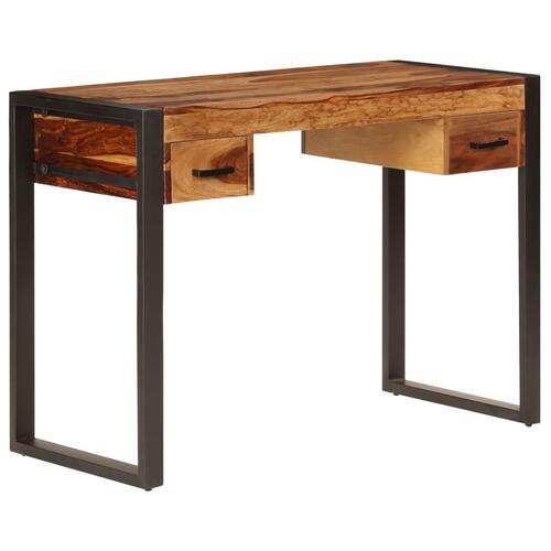 Skrivebord med 2 skuffer 110 x 50 x 77 cm massivt sheeshamtræ