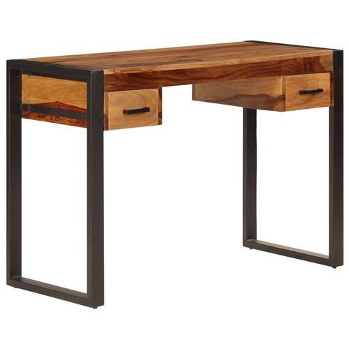 Skrivebord med 2 skuffer 110 x 50 x 77 cm massivt sheeshamtræ
