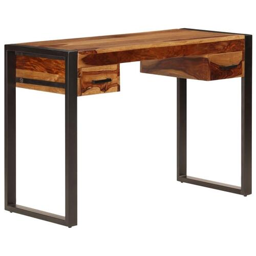 Skrivebord med 2 skuffer 110 x 50 x 77 cm massivt sheeshamtræ