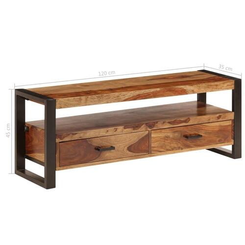 Tv-skab massivt sheeshamtræ 120 x 35 x 45 cm