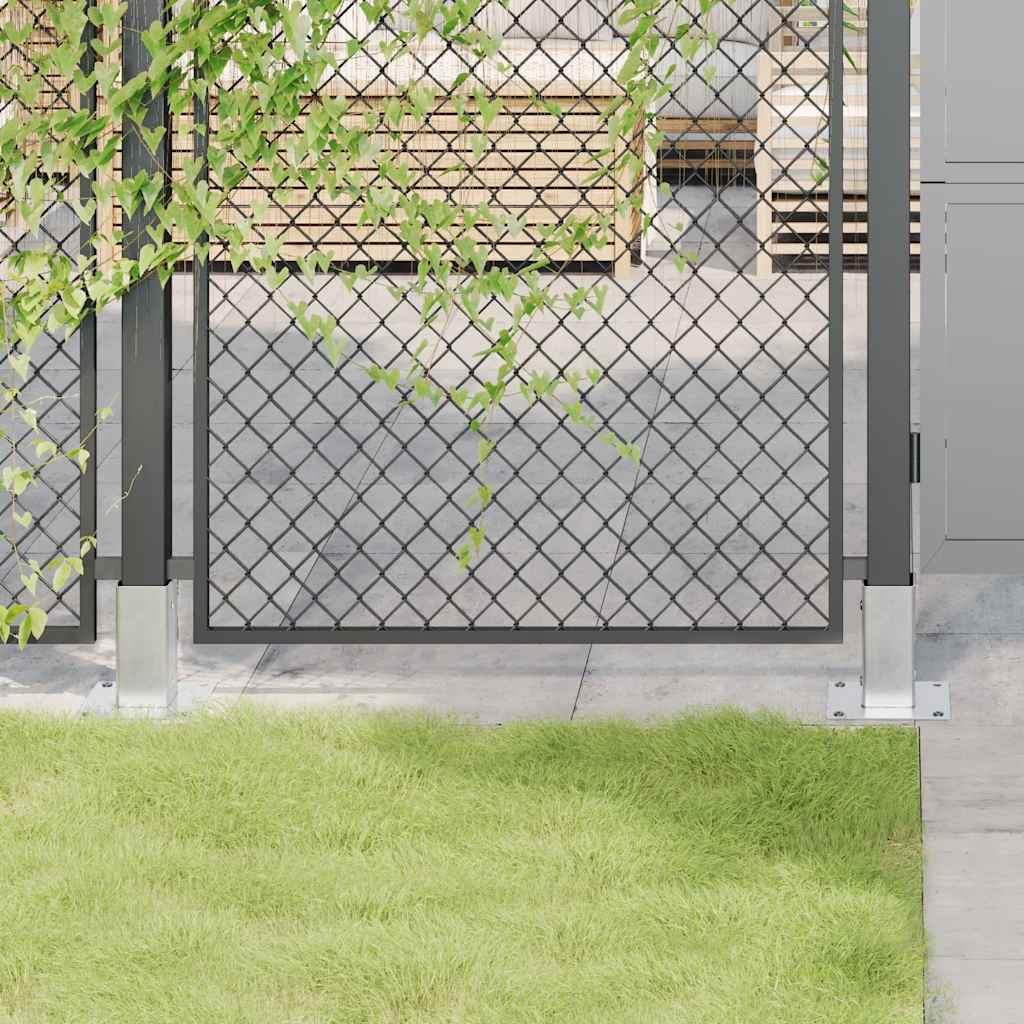 Stolpefødder firkantet 12 stk. 61x61 mm galvaniseret stål
