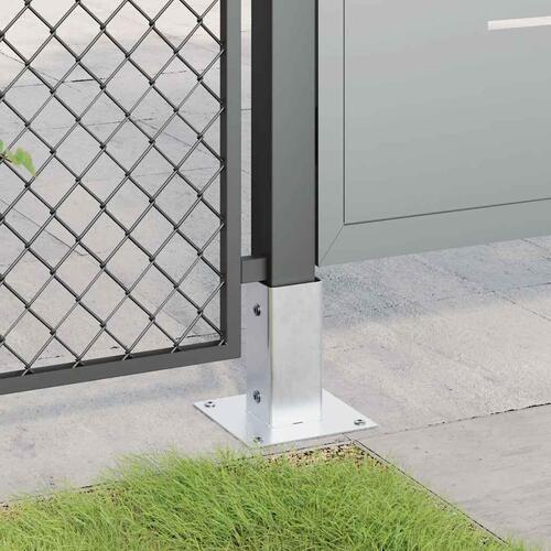 Stolpefødder firkantet 12 stk. 61x61 mm galvaniseret stål