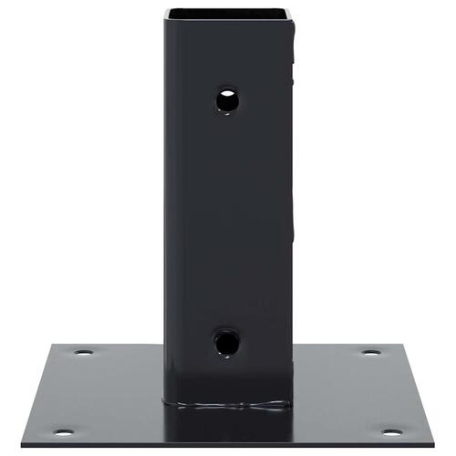 Stolpefødder firkantet 4 stk. 46x46 mm pulverlakeret stål