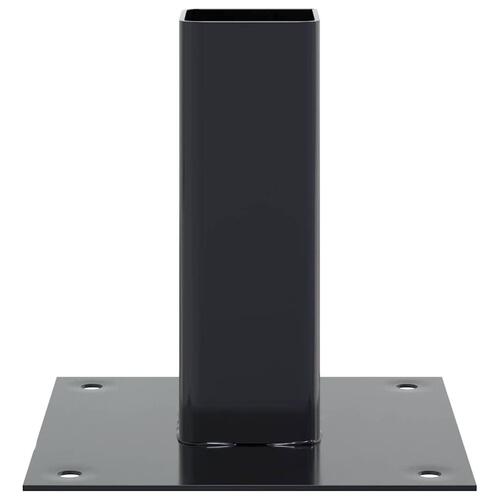 Stolpefødder firkantet 4 stk. 46x46 mm pulverlakeret stål