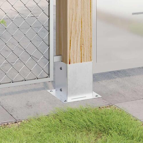 Stolpefødder firkantet 12 stk. 101x101 mm galvaniseret stål