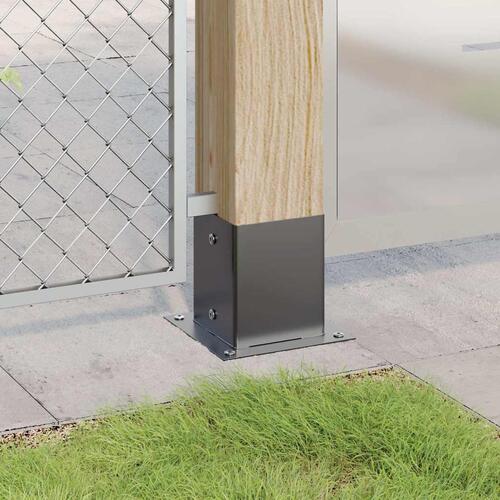 Stolpefødder firkantet 4 stk. 121x121 mm pulverlakeret stål