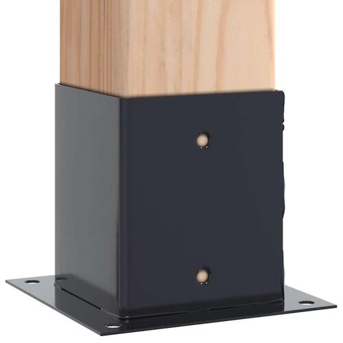 Stolpefødder firkantet 4 stk. 121x121 mm pulverlakeret stål