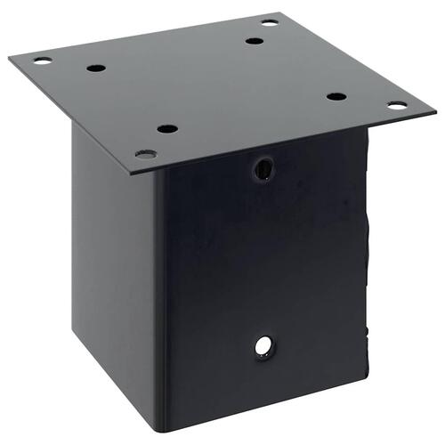 Stolpefødder firkantet 4 stk. 121x121 mm pulverlakeret stål