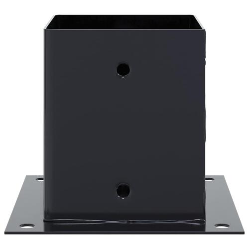 Stolpefødder firkantet 4 stk. 121x121 mm pulverlakeret stål