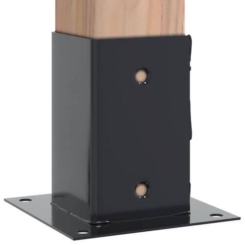 Stolpefødder firkantet 4 stk. 81x81 mm pulverlakeret stål