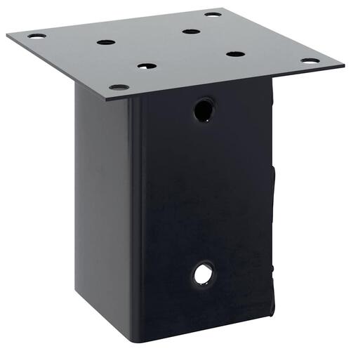 Stolpefødder firkantet 4 stk. 81x81 mm pulverlakeret stål